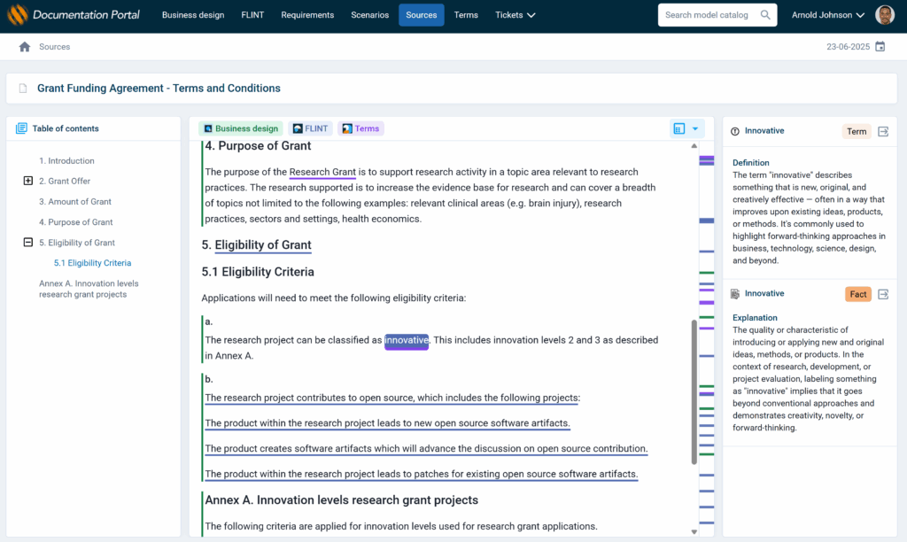 Source browser with annotation